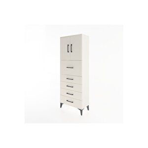Arges Dolap 2 Raflı 5 Çekmeceli 2 Kapaklı 60x30x163 Aytaşı-aytaşı