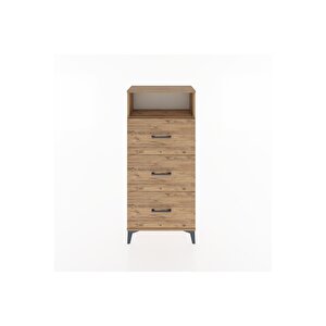 Hyperion Dolap Tek Raflı 3 Çekmeceli 60x44x134 Çam-çam