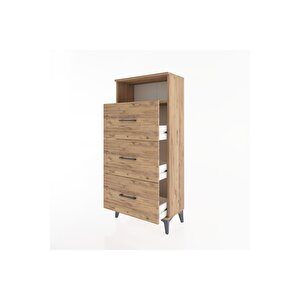 Hyperion Dolap Tek Raflı 3 Çekmeceli 60x44x134 Çam-çam