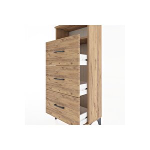 Hyperion Dolap Tek Raflı 3 Çekmeceli 60x44x134 Çam-çam