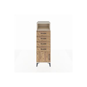 Kronos Dolap Tek Raflı 4 Çekmeceli Tek Kapaklı 44x59x134 Aytaşı-çam