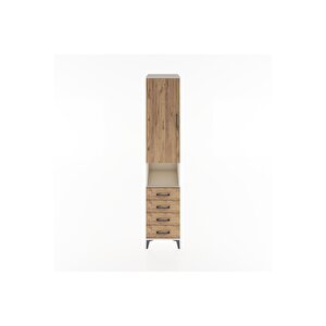 Hyperion Dolap 4 Raflı 4 Çekmeceli Tek Kapaklı 44x44x221 Aytaşı-çam