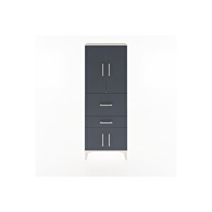 Arges Dolap 3 Raflı 2 Çekmeceli 4 Kapaklı 60x30x163 Aytaşı-antrasit