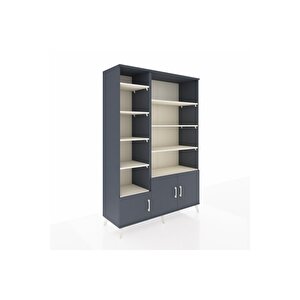 Hyperion Dolap 10 Raflı 3 Kapaklı 132x44x195 Antrasit-antrasit/aytaşı