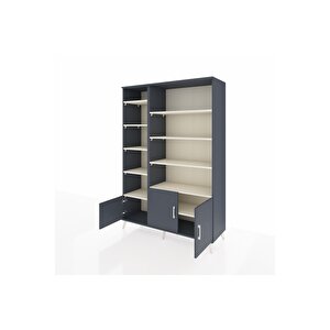 Hyperion Dolap 10 Raflı 3 Kapaklı 132x44x195 Antrasit-antrasit/aytaşı