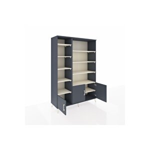 Hyperion Dolap 10 Raflı 3 Kapaklı 132x44x195 Antrasit-antrasit/aytaşı