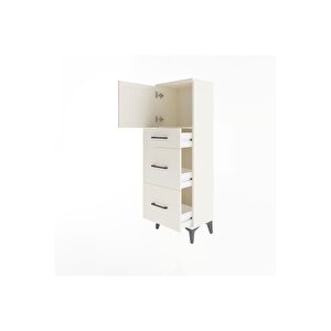 Arges Dolap Tek Raflı 3 Çekmeceli Tek Kapaklı 44x30x134 Aytaşı-aytaşı