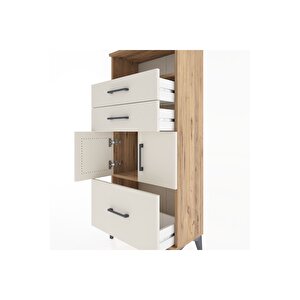 Hyperion Dolap 2 Raflı 3 Çekmeceli 2 Kapaklı 60x44x134 Çam-aytaşı