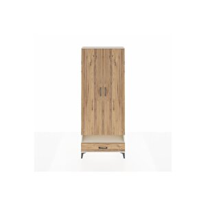 Arges Dolap 6 Raflı Tek Çekmeceli 2 Kapaklı 88x30x221 Aytaşı-çam