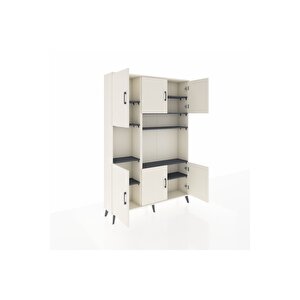 Arges Dolap 9 Raflı 6 Kapaklı 132x30x195 Aytaşı-aytaşı/antrasit