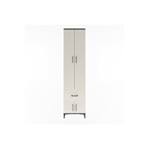 Arges Dolap 4 Raflı Tek Çekmeceli 4 Kapaklı 60x30x243 Antrasit-aytaşı