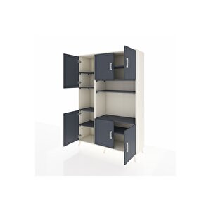 Hyperion Gardrop 9 Raflı 6 Kapaklı 132x44x195 Aytaşı-antrasit