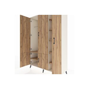 Hyperion Gardrop 7 Raflı 5 Kapaklı Tek Askılı 132x44x195 Aytaşı-çam