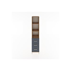 Hyperion Dolap 3 Raflı 3 Çekmeceli 44x44x221 Çam-antrasit