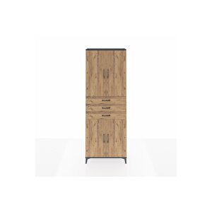 Arges Dolap 4 Raflı 3 Çekmeceli 4 Kapaklı 88x30x243 Antrasit-çam