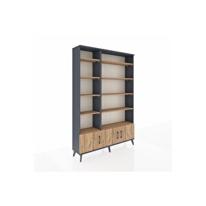 Arges Gardrop 10 Raflı 3 Kapaklı 132x30x195 Antrasit-çam