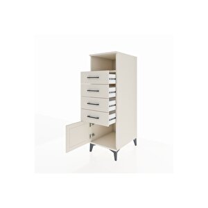Kronos Dolap Tek Raflı 4 Çekmeceli Tek Kapaklı 44x59x134 Aytaşı-aytaşı