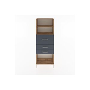 Arges Dolap 2 Raflı 3 Çekmeceli 60x30x163 Çam-antrasit