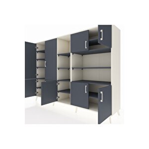 Hyperion Dolap 14 Raflı 9 Kapaklı 220x44x163 Aytaşı-antrasit