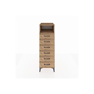 Kronos Dolap Tek Raflı 6 Çekmeceli 44x59x134 Çam-çam