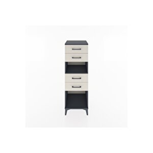 Hyperion Dolap Tek Raflı 4 Çekmeceli 44x44x134 Antrasit-aytaşı