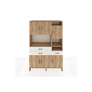 Hyperion Dolap 10 Raflı 3 Çekmeceli 6 Kapaklı 132x44x195 Çam-çam/aytaşı