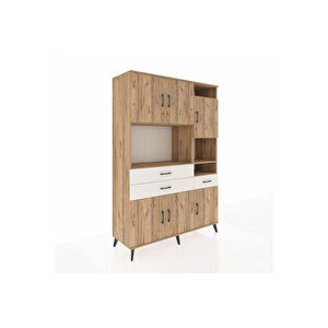 Hyperion Dolap 10 Raflı 3 Çekmeceli 6 Kapaklı 132x44x195 Çam-çam/aytaşı
