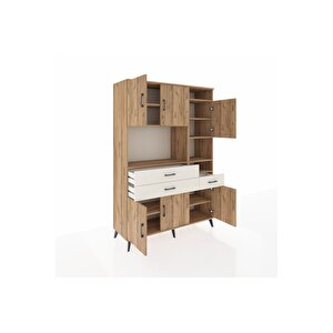 Hyperion Dolap 10 Raflı 3 Çekmeceli 6 Kapaklı 132x44x195 Çam-çam/aytaşı