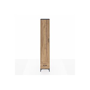 Hyperion Dolap 6 Raflı Tek Çekmeceli Tek Kapaklı 44x44x243 Antrasit-çam