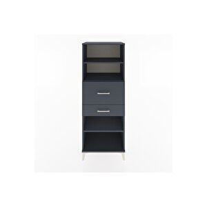Hyperion Dolap 3 Raflı 2 Çekmeceli 60x44x163 Antrasit-antrasit
