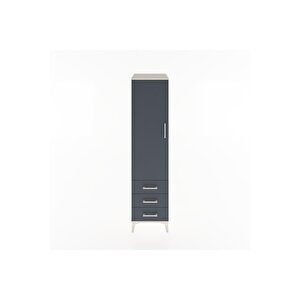 Hyperion Dolap Tek Raflı 3 Çekmeceli Tek Askılı 44x44x182 Aytaşı-antrasit