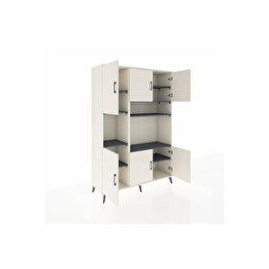 Hyperion Dolap 9 Raflı 6 Kapaklı 132x44x195 Aytaşı-aytaşı/antrasit