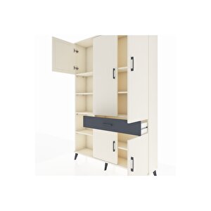 Arges Dolap 8 Raflı Tek Çekmeceli 5 Kapaklı 132x30x195 Aytaşı-aytaşı/antrasit