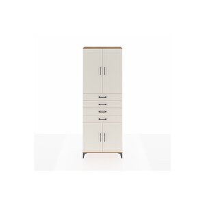 Arges Dolap 3 Raflı 4 Çekmeceli 4 Kapaklı 88x30x243 Çam-aytaşı