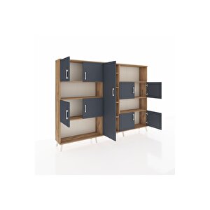 Arges Dolap 10 Raflı 9 Kapaklı 220x30x163 Çam-antrasit/çam