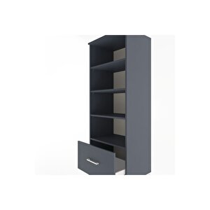 Hyperion Dolap 4 Raflı Tek Çekmeceli 60x44x163 Antrasit-antrasit