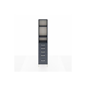 Arges Dolap 3 Raflı 5 Çekmeceli 44x30x221 Antrasit-antrasit