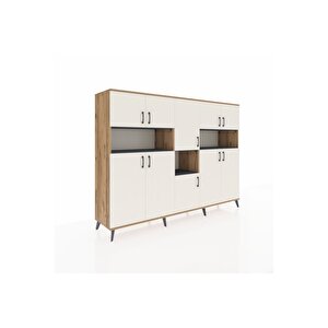 Hyperion Dolap 14 Raflı 10 Kapaklı 220x44x163 Çam-aytaşı/antrasit