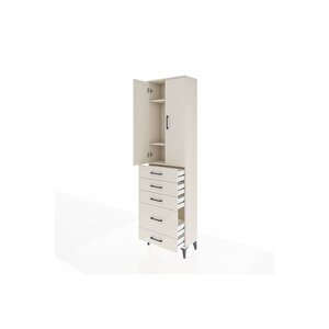 Arges Dolap 3 Raflı 5 Çekmeceli 2 Kapaklı 60x30x221 Aytaşı-aytaşı
