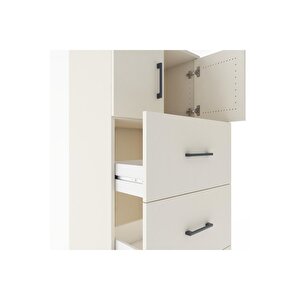 Hyperion Dolap Tek Raflı 4 Çekmeceli 2 Kapaklı 60x44x182 Aytaşı-aytaşı