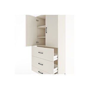 Hyperion Dolap 3 Raflı 3 Çekmeceli 2 Kapaklı 88x44x195 Aytaşı-aytaşı