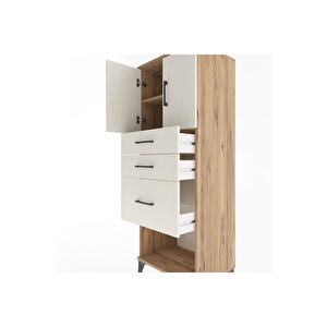 Hyperion Dolap 2 Raflı 3 Çekmeceli 2 Kapaklı 60x44x163 Çam-aytaşı