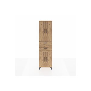 Arges Dolap 4 Raflı 2 Çekmeceli 4 Kapaklı 60x30x221 Çam-çam