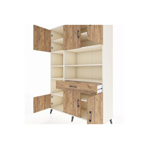 Hyperion Gardrop 10 Raflı Tek Çekmeceli 6 Kapaklı 132x44x195 Aytaşı-çam