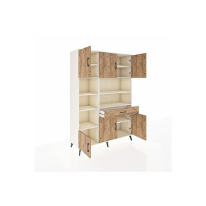 Hyperion Gardrop 10 Raflı Tek Çekmeceli 6 Kapaklı 132x44x195 Aytaşı-çam