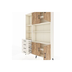 Arges Dolap 8 Raflı 4 Çekmeceli 4 Kapaklı 132x30x195 Aytaşı-çam/aytaşı
