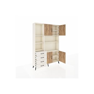 Arges Dolap 8 Raflı 4 Çekmeceli 4 Kapaklı 132x30x195 Aytaşı-çam/aytaşı