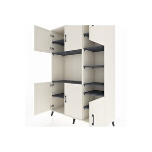 Hyperion Dolap 10 Raflı 6 Kapaklı 132x44x195 Aytaşı-aytaşı/antrasit