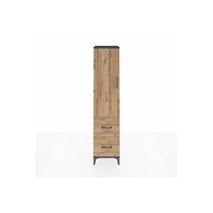 Hyperion Dolap 2 Raflı 2 Çekmeceli Tek Askılı 44x44x195 Antrasit-çam