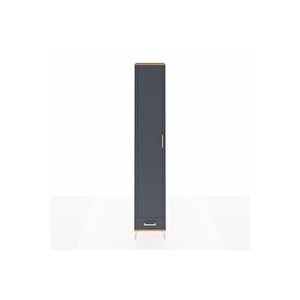 Hyperion Dolap 6 Raflı Tek Çekmeceli Tek Kapaklı 44x44x243 Çam-antrasit